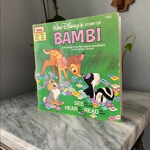 Disney Bambi Book See Hear Read Vintage 🤓
